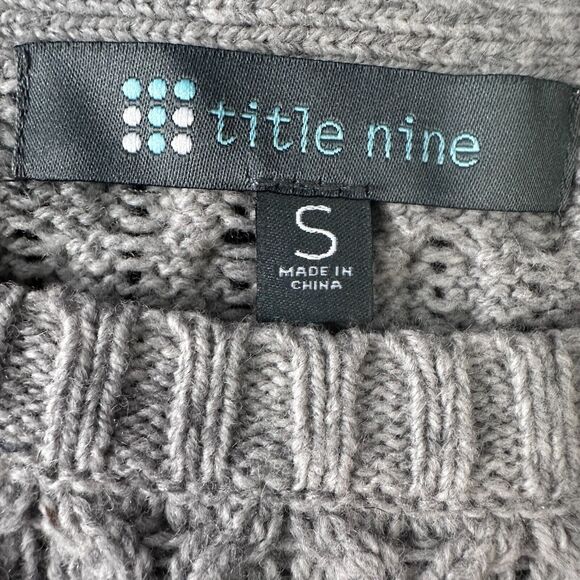 Title Nine Speaking Pullover Sweater Women’s Small Gray Merino Alpaca Blend Knit - Picture 6 of 10